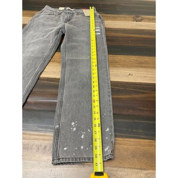 Levi's Gray Denim Low Pro Mid Rise Straight Leg Jeans Distressed Women's Size 28 - Picture 6 of 8